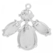 Pendent base with setting 30 mm Silver tone x1