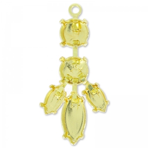 Pendent base with setting 35 mm gold tone x1