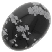Oval cabochon 25x18mm Snowflake Obsidian