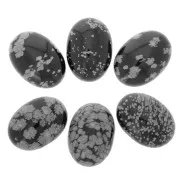 Oval cabochon 25x18mm Snowflake Obsidian