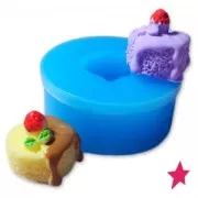 Mini silicon mold 15 mm strawberry cake