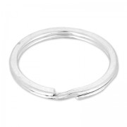 Round shape keyring 25mm silver tone x1|raw }}