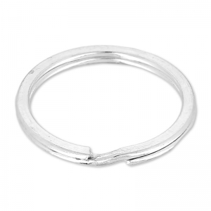 Round shape keyring 25mm silver tone x1