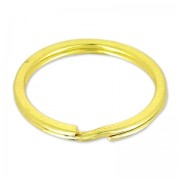 Round shape keyring 25mm gold tone x1