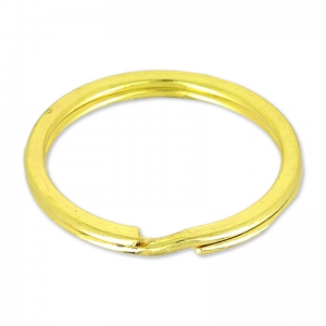 Round shape keyring 25mm gold tone x1