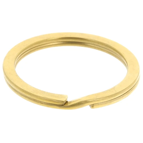 Round shape keyring 25mm gold tone x1