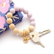 Round shape keyring 25mm gold tone x1