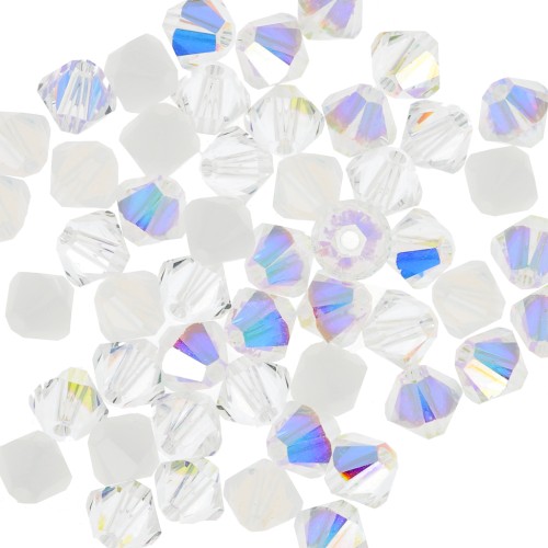 Mix of Swarovski 5328 Crystal Bicones 4mm White x50