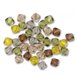 Mix of Swarovski 5328 Crystal Bicones 4mm Aquaterra x50