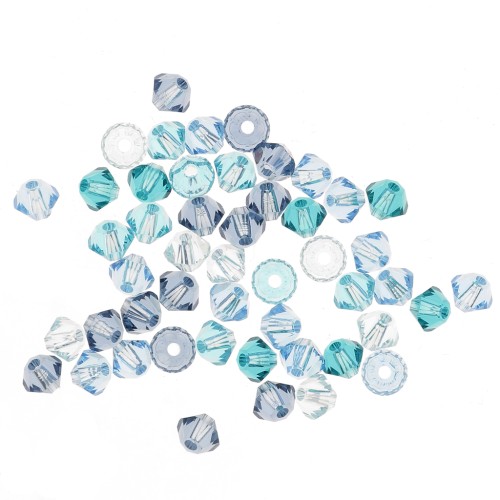 Mix of 3 mm Swarovski 5328 Crystal Bicones - Blue x50