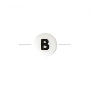 Ceramic bead letter 8 mm black/white - B x1