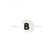 Ceramic bead letter 8 mm black/white - B x1