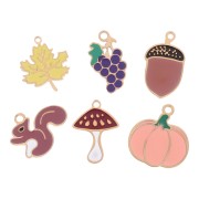 304L stainless steel Automne by Perles&Co epoxy charm mix - Gold x6|raw }}