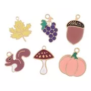 304L stainless steel Automne by Perles&Co epoxy charm mix - Gold x6