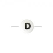 Ceramic bead letter 8 mm black/white - D x1|raw }}
