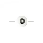 Ceramic bead letter 8 mm black/white - D x1