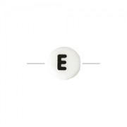 Ceramic bead letter 8 mm black/white - E x1|raw }}