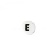 Ceramic bead letter 8 mm black/white - E x1