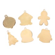 Stainless steel 304L Mix of epoxy Christmas charms - by Perles&Co - Gold x6