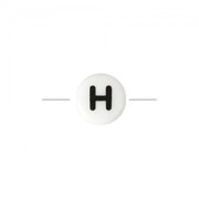 Ceramic bead letter 8 mm black/white - H x1|raw }}