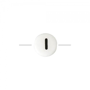 Ceramic bead letter 8 mm black/white - I x1