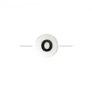 Ceramic bead letter 8 mm black/white - O x1