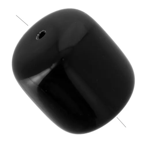 16x14 mm opaque resin tube beads -Black x4