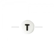Ceramic bead letter 8 mm black/white - T x1|raw }}