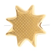 11mm sunbead with epoxy resin - Fine gold plated - Yellow x1