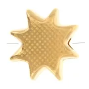 11mm sunbead with epoxy resin - Fine gold plated - Yellow x1