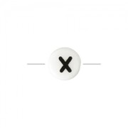 Ceramic bead letter 8 mm black/white - X x1|raw }}