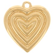 22x20mm Heart pendant - Fine gold plated x1