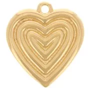 22x20mm Heart pendant - Fine gold plated x1