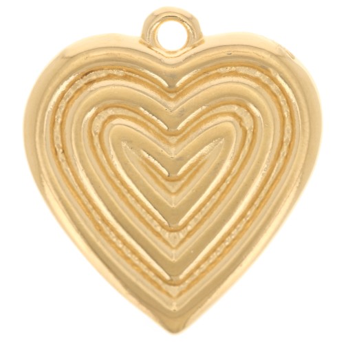 22x20mm Heart pendant - Fine gold plated x1