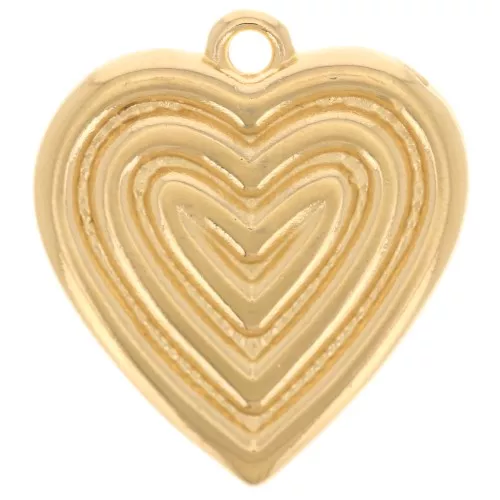 22x20mm Heart pendant - Fine gold plated x1