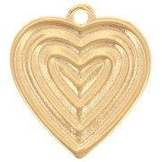 22x20mm Heart pendant - Fine gold plated x1