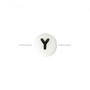 Ceramic bead letter 8 mm black/white - Y x1