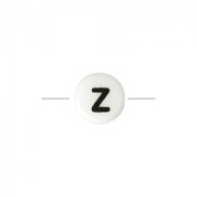 Ceramic bead letter 8 mm black/white - Z x1|raw }}