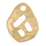 Irregular hammered openwork charm 14x11 mm - Fine gold plated x1