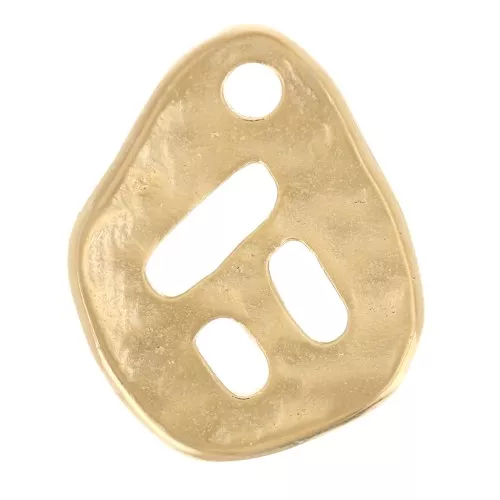 Irregular hammered openwork charm 14x11 mm - Fine gold plated x1
