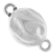 Magnetic clasp oval pleated effect 17x10 mm - Antique fine silver plated x1