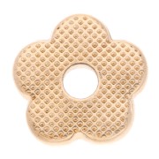 11 mm flower pendant with epoxy resin - Fine gold plated - Gray glitter x1