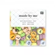 Assortment of 165 plastic beads - Letters - 7 mm Pastel