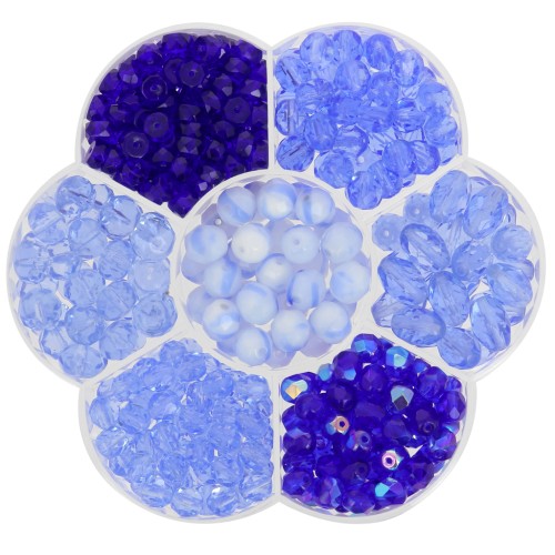 Preciosa seed beads assortment with flower box - Blue x1