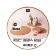 round cork slabs 10 cm Natural x4