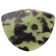 Geometric acetate pendant 35x45 mm - Tortoiseshell - Dark green - Black