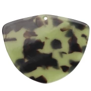 Geometric acetate pendant 35x45 mm - Tortoiseshell - Dark green - Black