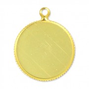 Pendant cabochon setting oval-shaped 16mm fine Gold plated x1