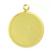 Pendant cabochon setting oval-shaped 16mm fine Gold plated x1
