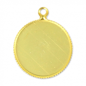 Pendant cabochon setting oval-shaped 16mm fine Gold plated x1